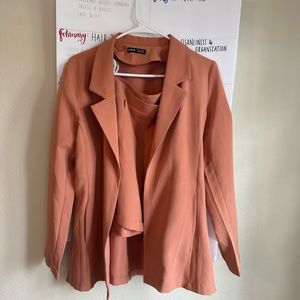 Shein Peach Blazer Set